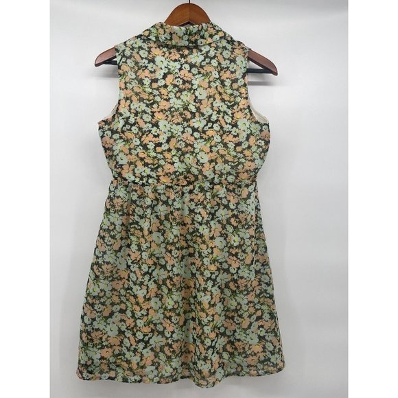 Volcom Floral Dress Sleeveless Fit Flare‎ Short Skater Collared Size S - Picture 5 of 13